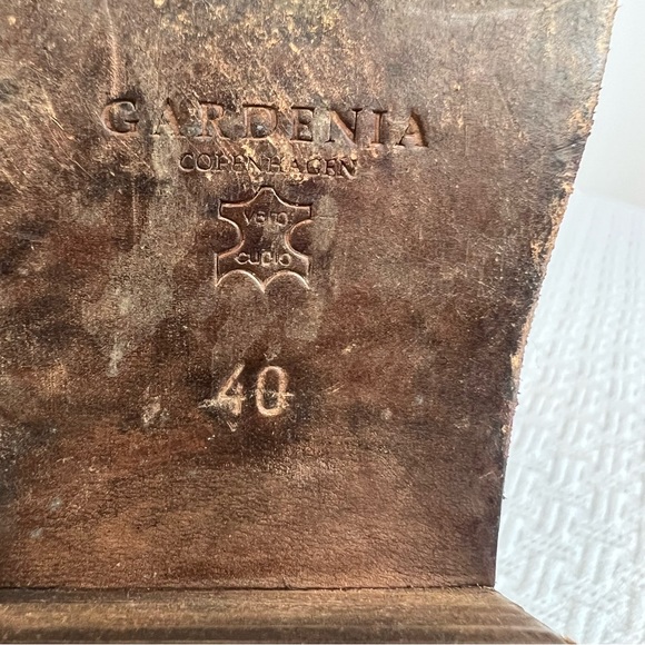 Gardenia Copenhagen Distressed Leather Cowboy Ankle Boots - Boho Chic sz 40 / 9 - Picture 9 of 13